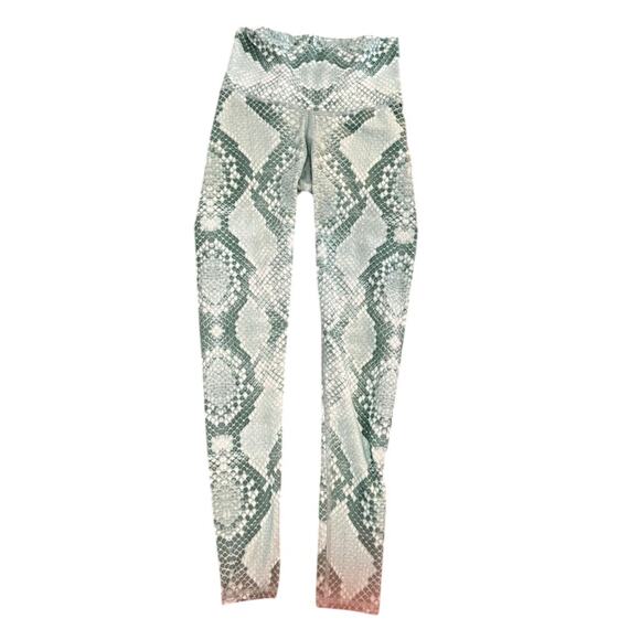 Niyama Sol green snake skin python leggings size small, Rare sold out - Picture 1 of 4